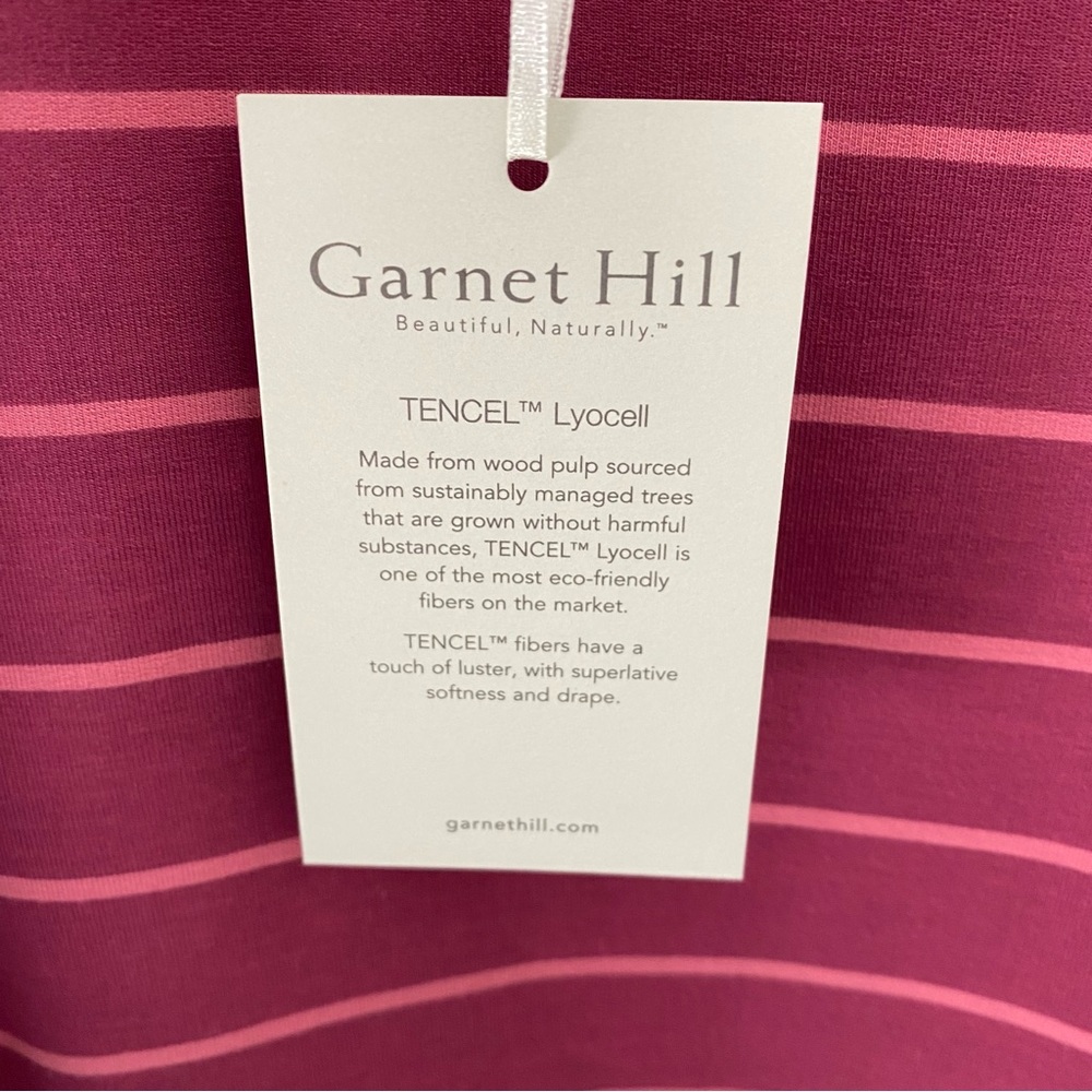 NWT Garnet Hill Mock Neck Tunic Sleeveless Striped Tencel XS - Picture 7 of 11